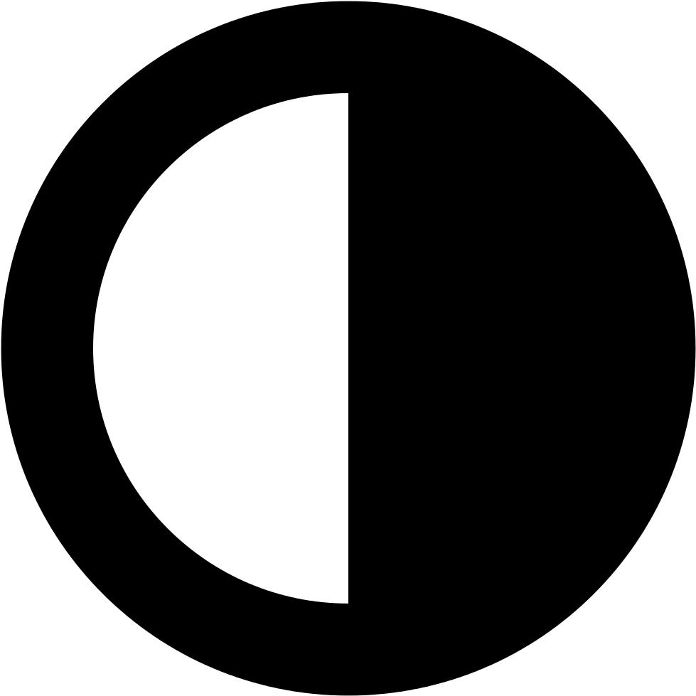 Nycs Ssi Allexceptrush - Circulo Mitad Blanco Y Mitad Negro (1024x1024), Png Download