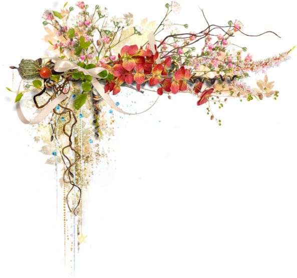 Coins,corners,bordures Borders And Frames, Borders - Tubes Coins Bordures Fleurs Png (600x576), Png Download