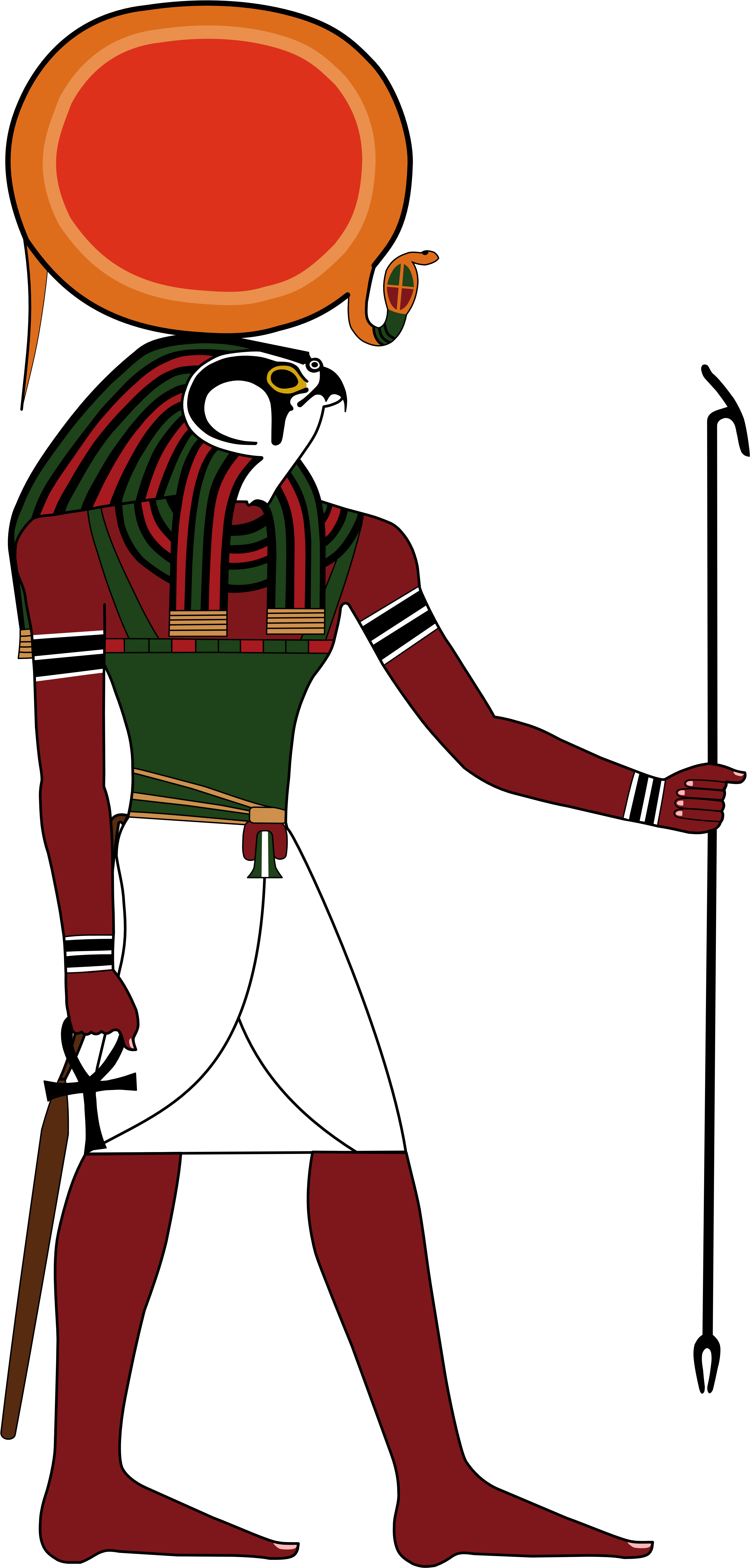 Svg Black And White Library Egypt Cartoon Hanslodge - Ra The Sun God (3333x6844), Png Download