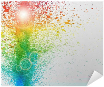 Abstract Background Forming By Watercolor Paint Splashes - Rainbow Paint Splatters (400x400), Png Download
