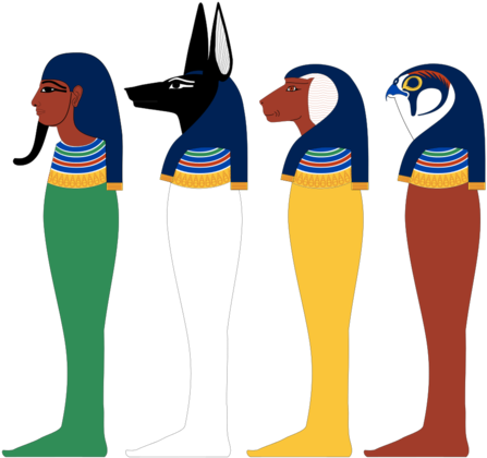 Five Reasons To Teach Egyptian Mythology And Culture - Four Sons Of Horus (480x431), Png Download