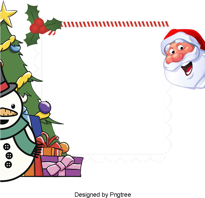 Moldura De Natalpapai Noel Boneco De Neve No Dia De - Christmas Day (360x360), Png Download