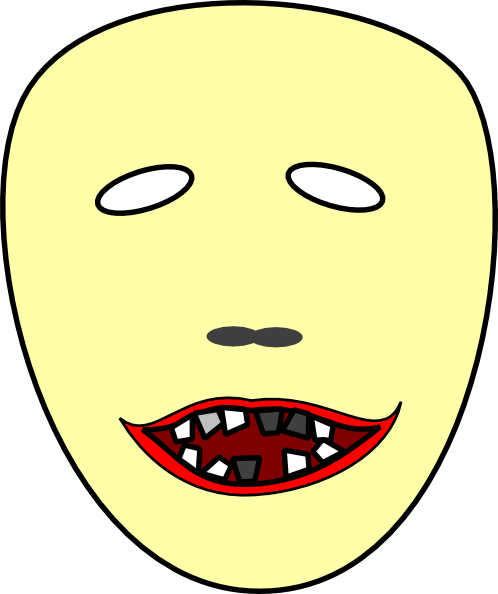 Scary Cartoon Faces (498x594), Png Download