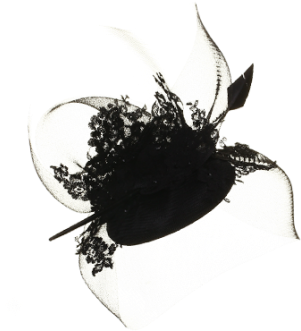 Juliette Botterill Millinery Black Lace Feather - ้ Hat Juliette Botterill Png (583x475), Png Download