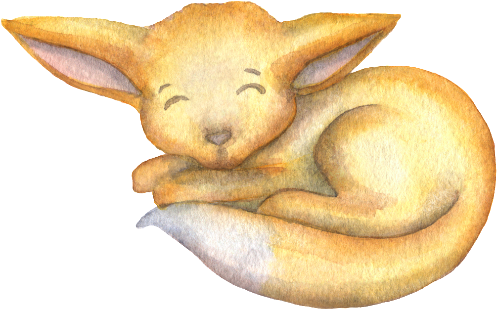 Hand-painted Side Lying Smiling Kitten Transparent - Red Fox (1024x645), Png Download
