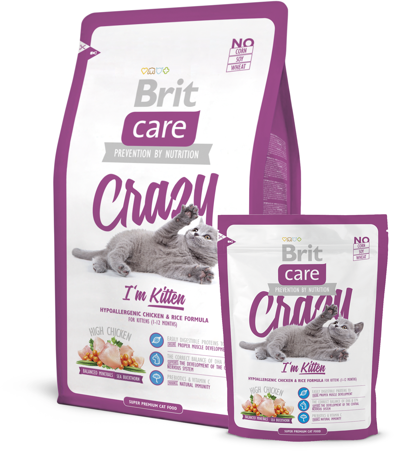 Brit Care Cat Crazy I'm Kitten - Brit Care Kitten (1595x2126), Png Download
