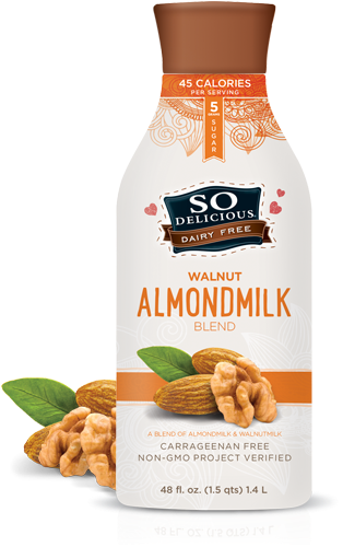 Almond Walnut - So Delicious Organic Almond Milk (480x510), Png Download