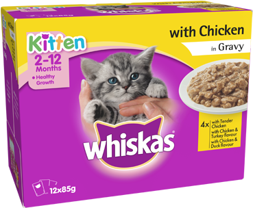 Whiskas® Kitten 2-12 Months - Whiskas Kitten With Chicken In Gravy (450x439), Png Download