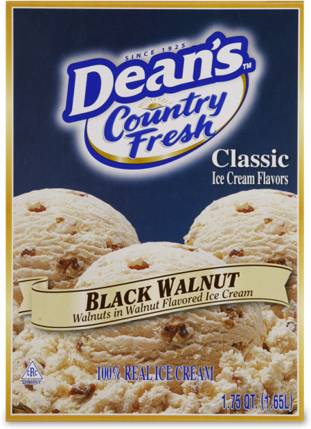 Dean's Country Fresh Classic Black Walnut Ice Cream - Deans Country Fresh Black Walnut Sq (547x900), Png Download