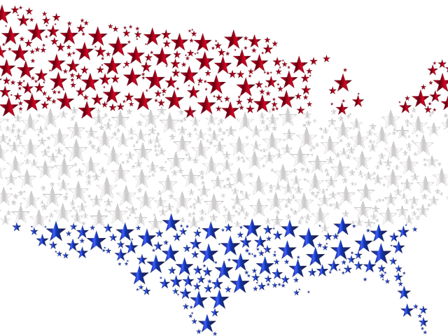 Map Of The Usa Flag Clipart Png - Transparent Background Icon Png (640x480), Png Download