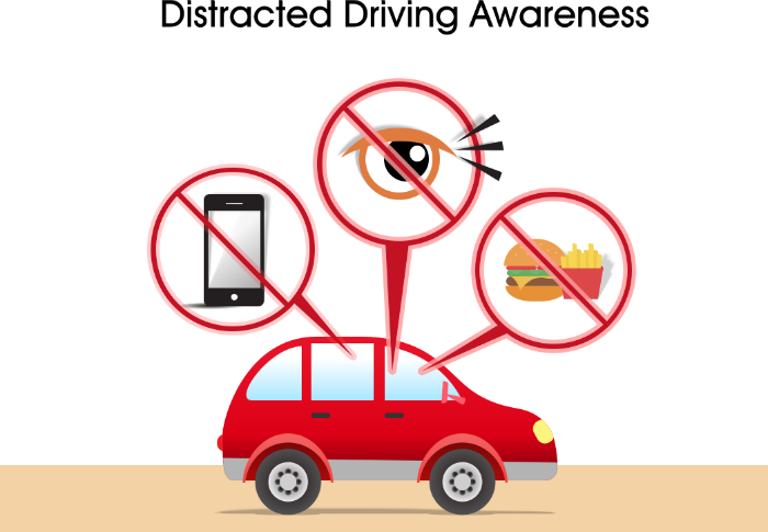 Distracted Driving More Dangerous Than People Know - Distracted Driving Png (700x485), Png Download