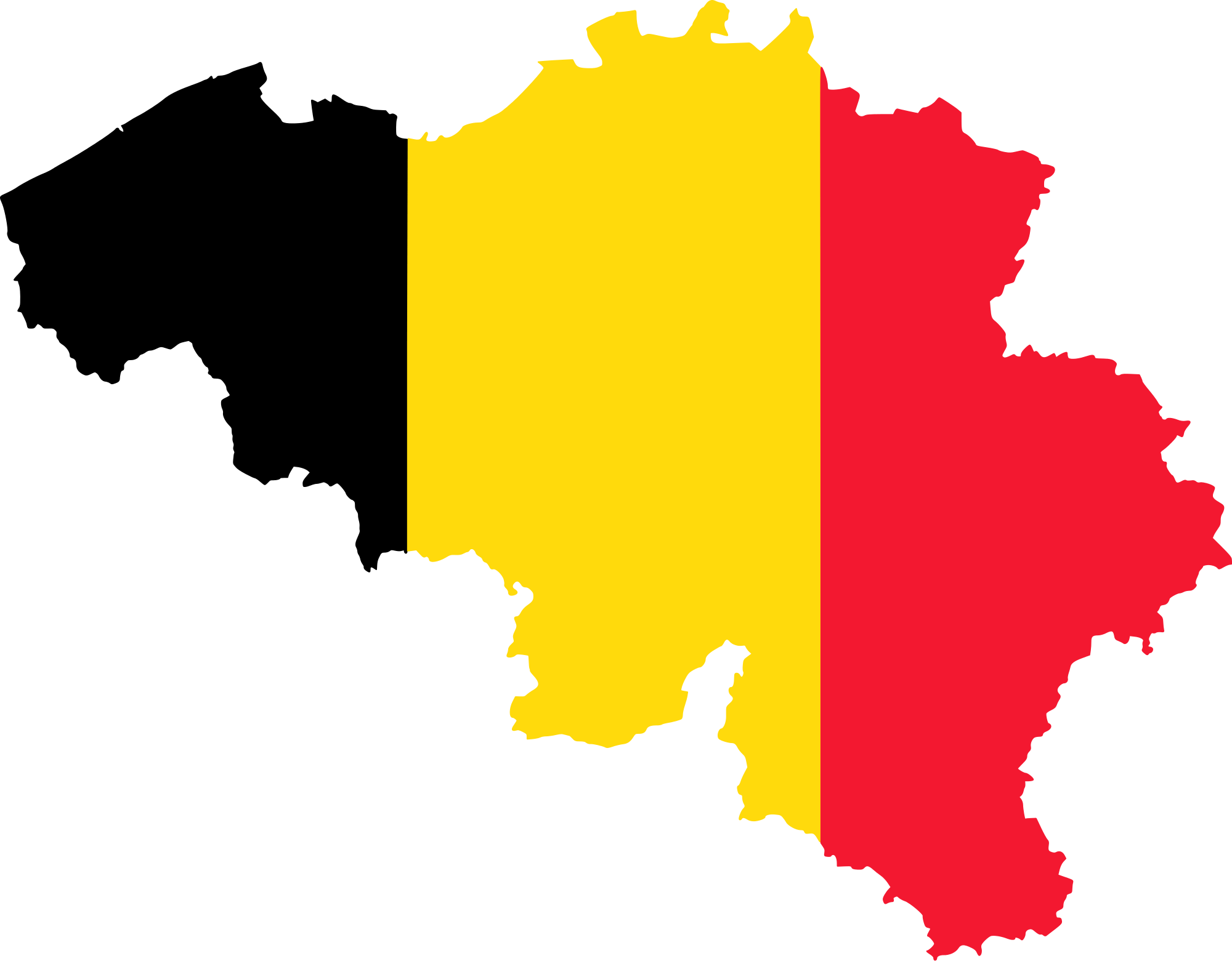 Belgium Map Flag - Belgium Flag Map (2000x1561), Png Download