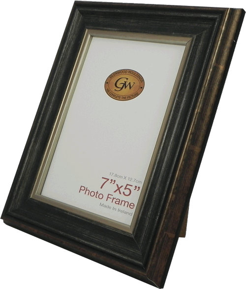Black Scoop / Silver Line Photo Frame - Picture Frame (500x586), Png Download