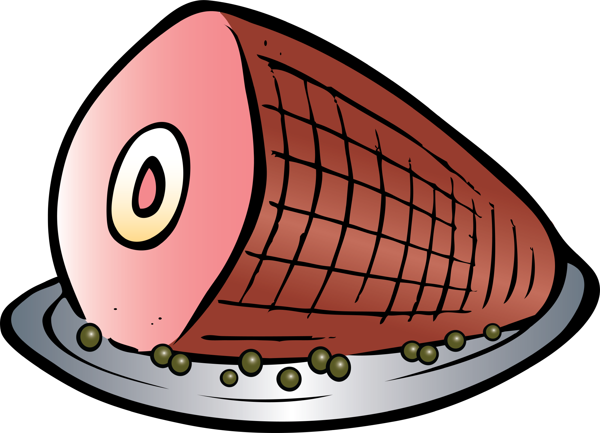 Ham Dinner Clipart - Ham Clipart Transparent (2000x1445), Png Download