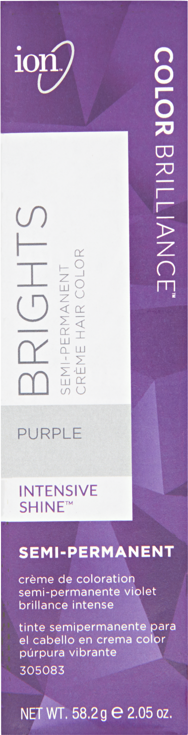 Color Brilliance Brights Semi Permanent Hair Color - Ion Permanent Dark Purple (1500x1500), Png Download