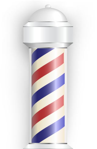 Clipper Drawing Barber Pole - Barber Pole Drawing Transparent (318x487), Png Download