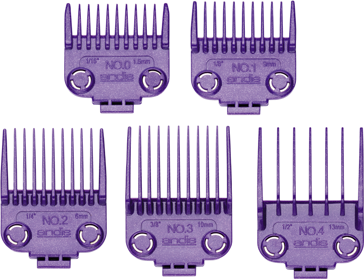 Andis Nano Silver Master Magnetic Small Comb Set - Andis Magnetic Guide Comb Set (780x920), Png Download
