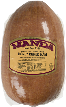 Ham - Manda Fine Meats Honey Small Ham, Deli Sliced 1lb. (375x500), Png Download