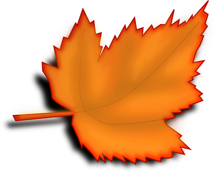 Maple, Autumn, Fall, Leaf, Orange - Orange Autumn Leaf (425x340), Png Download