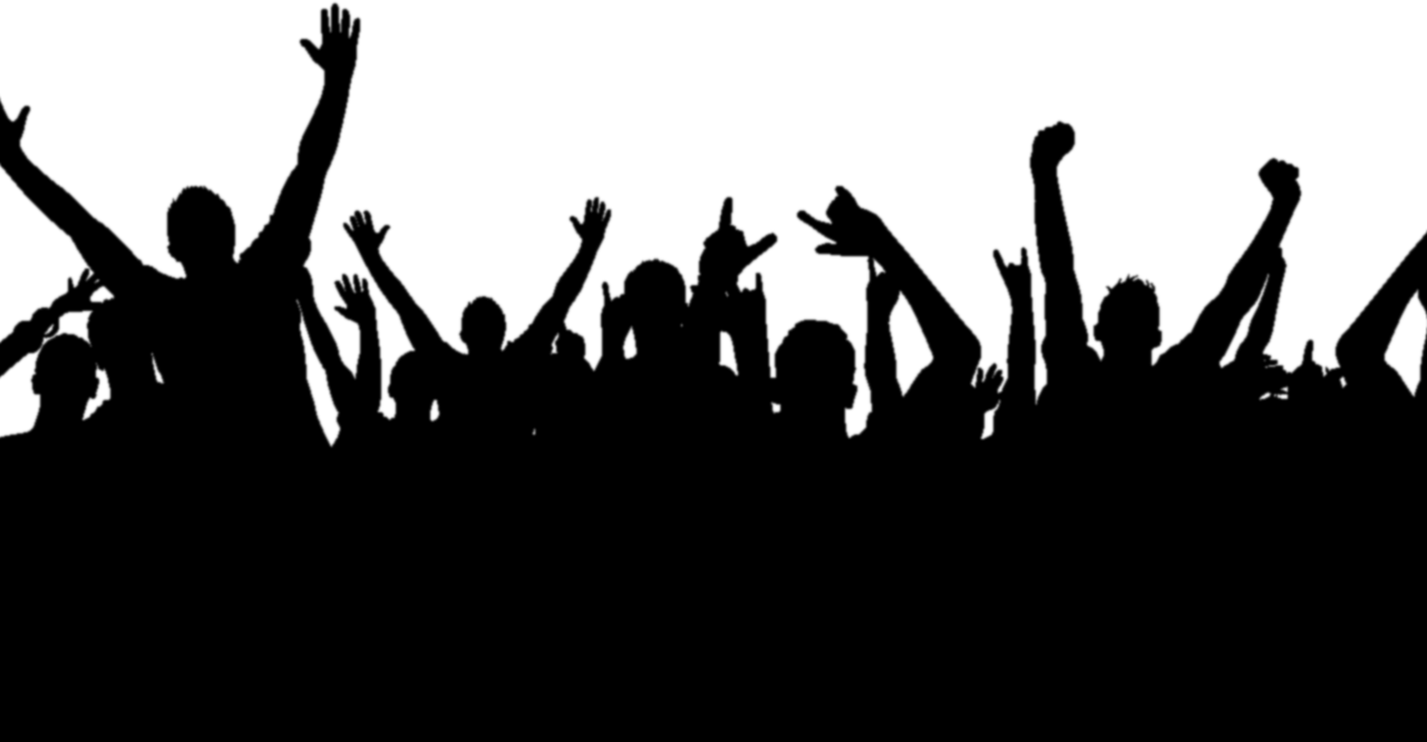 Concert Crowd Silhouette Png - Party People (1280x666), Png Download