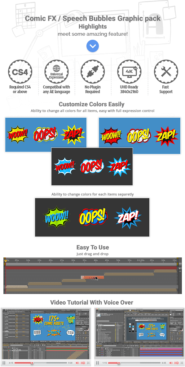 Incredible Uhd 4k Comic Fx Speech Bubbles Graphic Pack - Mobile App (597x1182), Png Download