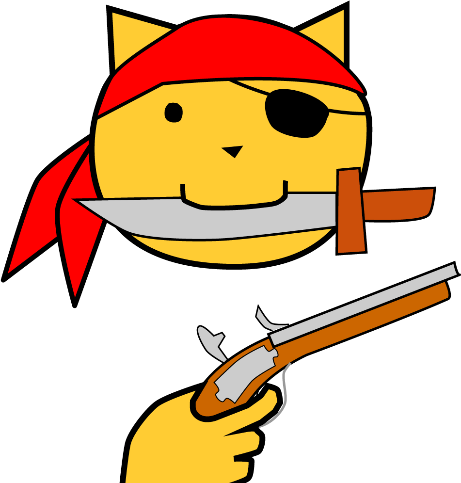 Cartoon Cat With Knife (1024x1024), Png Download