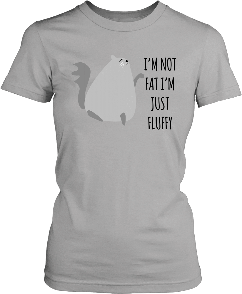 Not Fat Cat Statement Fluffy Kitty Design T Shirt - Limited Edition - Wine & Cat (1000x1000), Png Download