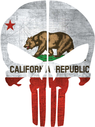 California Flag Punisher Skull Rear Helmet Reflective - California Punisher Skull (468x468), Png Download