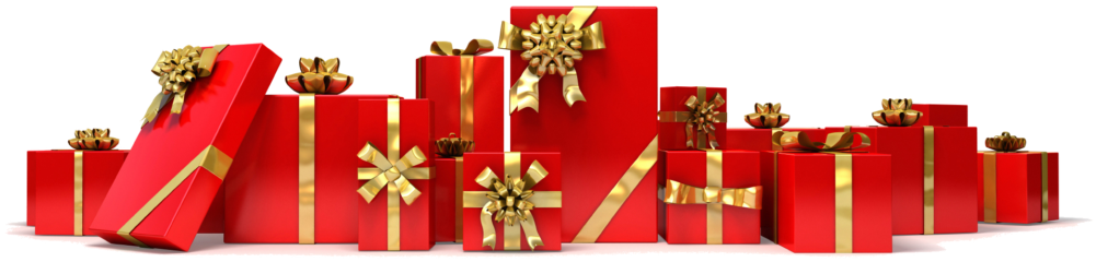We Offer Gift Wrapping For All Of The Wonderful Gifts - Row Of Christmas Presents (1024x293), Png Download