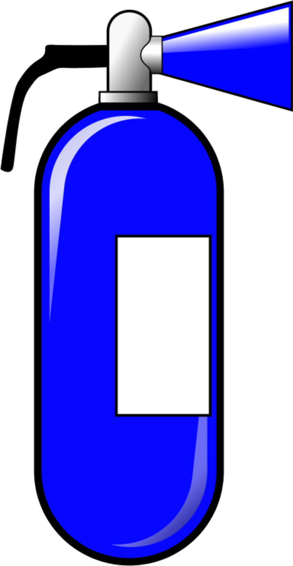Vector Clip Art - Blue Fire Extinguisher Clipart (600x1159), Png Download