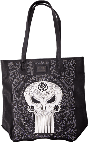 Loungefly Marvel Punisher Sugar Skull Tote (600x600), Png Download