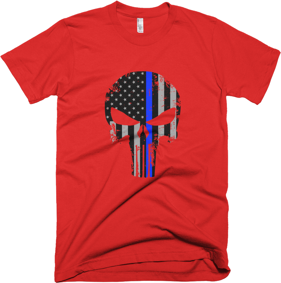 American Thin Blue Line Punisher Skull Short Sleeve - Make Tiger Great Again Shirt (1000x1000), Png Download