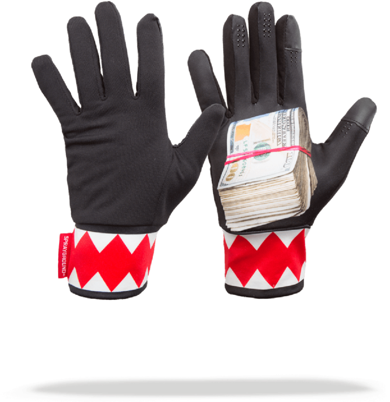 Money Roll Gloves - Money Rolled Vertical Shark Gloves S/m (803x1024), Png Download