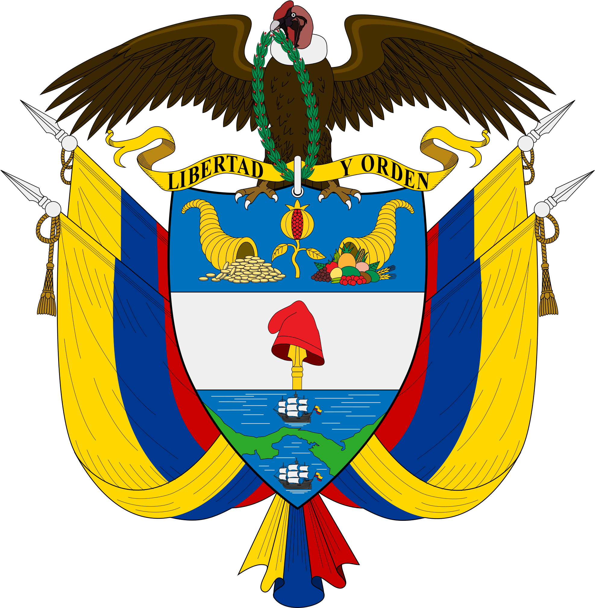 Coat Of Arms Of Colombia - Colombia Coat Of Arms (2000x2034), Png Download