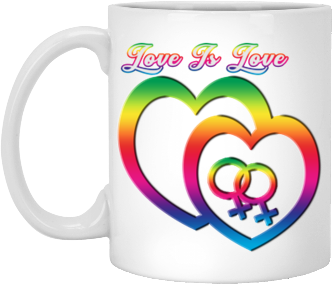 Hearts Love Is Love Female Symbol 11 Oz - Beer Stein (1155x1155), Png Download