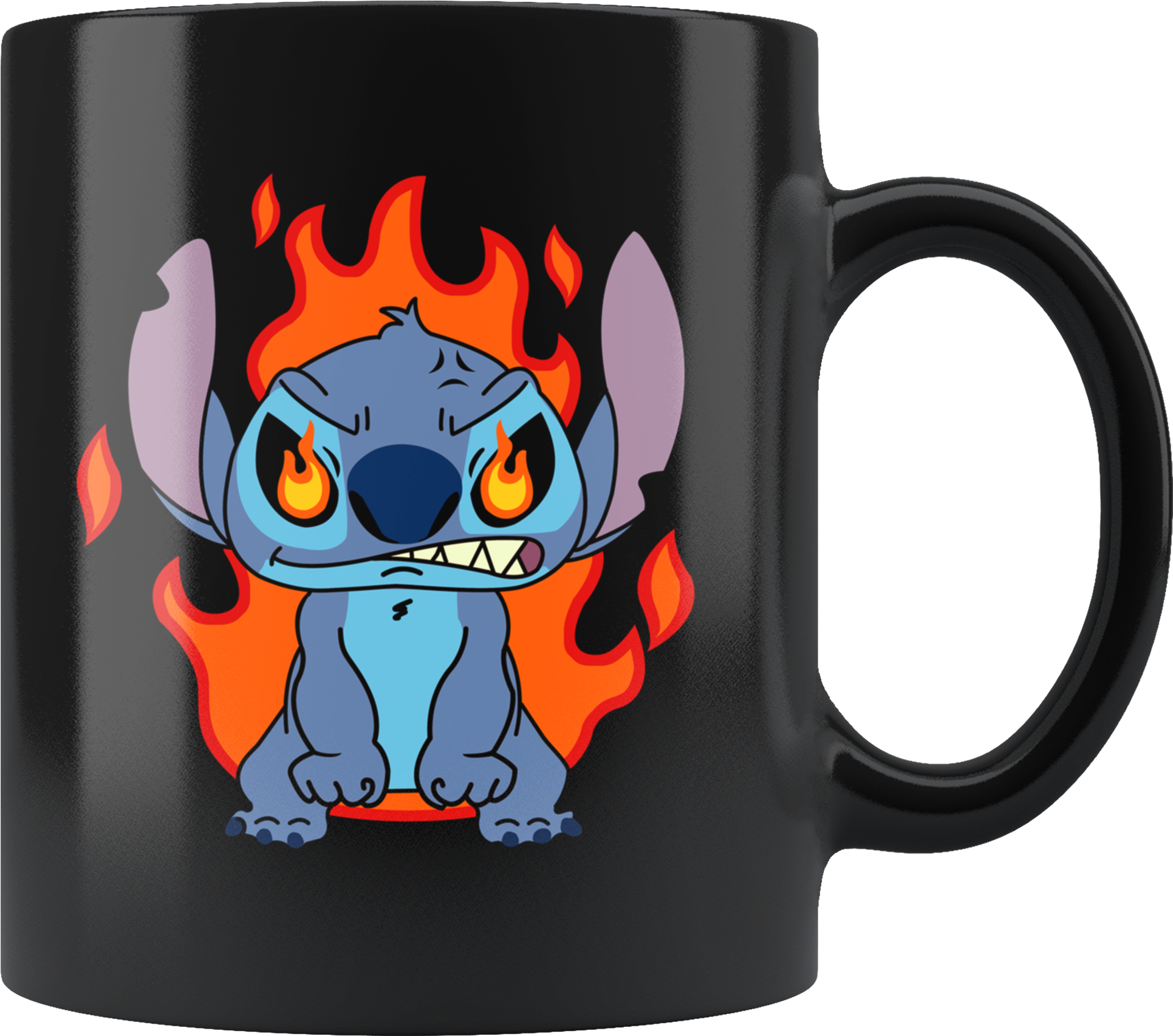 Angry Stitch Disney Mug - Baymax Toothless And Stitch (2000x2000), Png Download