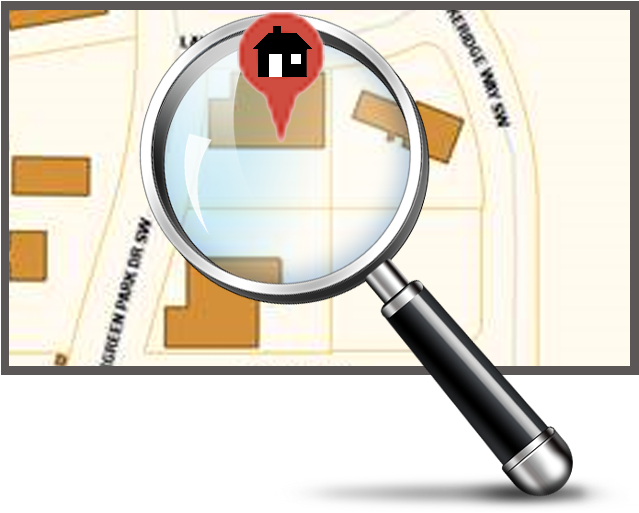Look Up Your Property - Magnifying Glass Search Png (638x614), Png Download