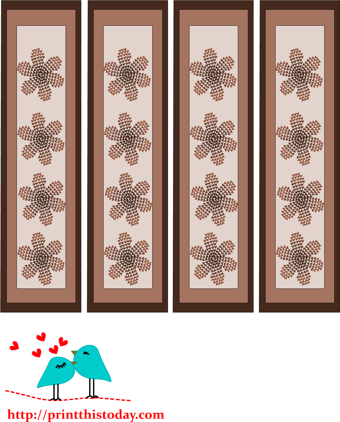 Valentine Bookmarks To Print Banner Download - Love Hearts Bookmarks (1275x1650), Png Download