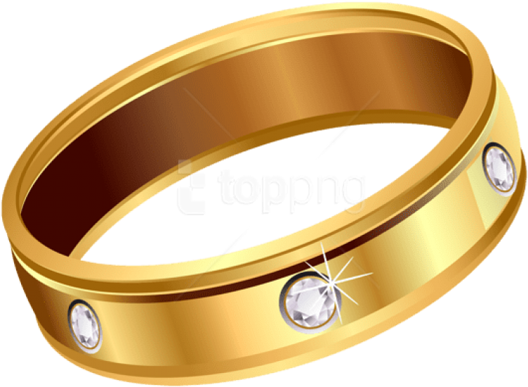 Free Png Transparent Gold Ring With Diamonds Png Images - Gold Ring Png Cartoon (850x662), Png Download