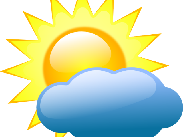 Sunshine Clipart Summer - Cartoon Partly Cloudy Weather (640x480), Png Download