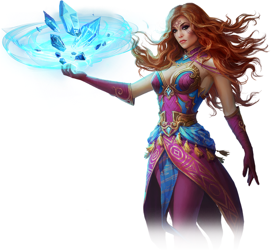 Sapphire Sorceress Online Slot - Female Sorceress Png (880x825), Png Download