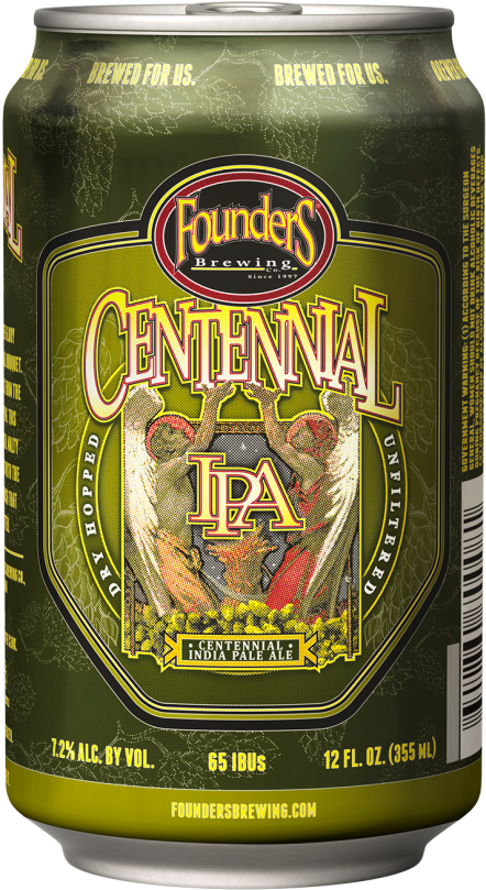 Cent Ipa Can Final Web - Founders Centennial Ipa (619x1000), Png Download