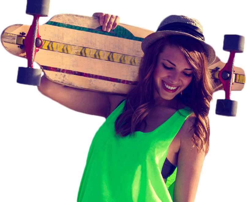 Girl And Skateboards Photography (804x661), Png Download