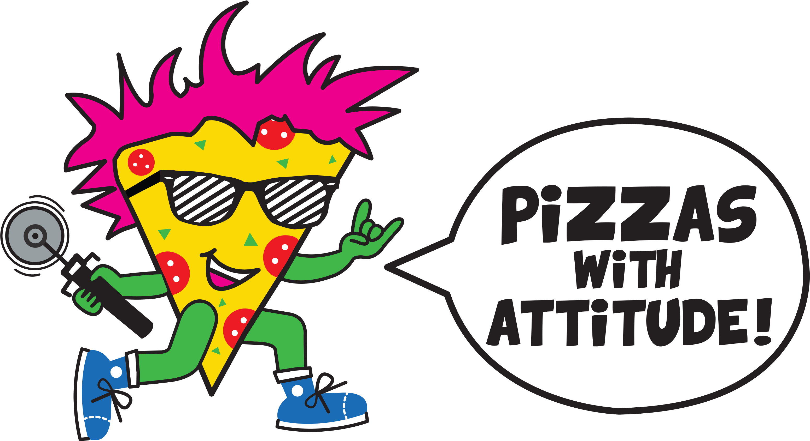 Pizzas With Attitude Leopold - Pizzas With Attitude Logo (3148x1721), Png Download