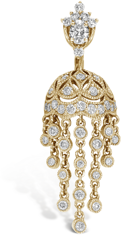 Diamond Mt Tiara With Parasol Dangle Barbell - Navel Piercing (850x850), Png Download