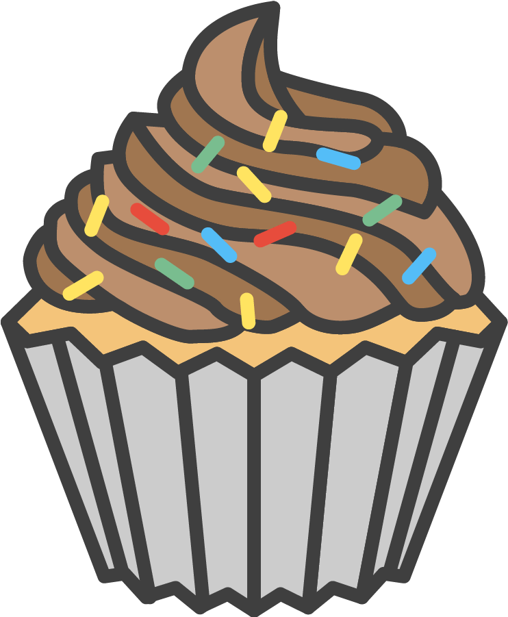 Brown Frosting Sprinkled Cupcake Shirt - Cupcake (900x900), Png Download