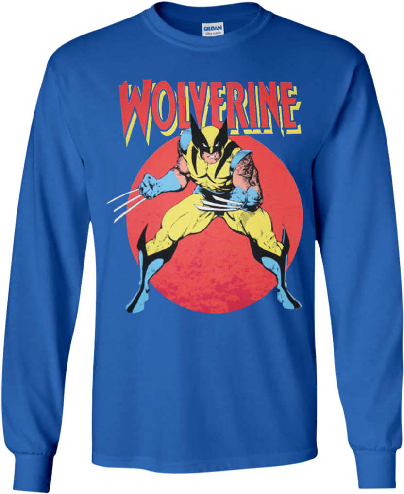 Wolverine Retro Comic Youth Ls T Shirt T Shirts - T-shirt (1024x1024), Png Download