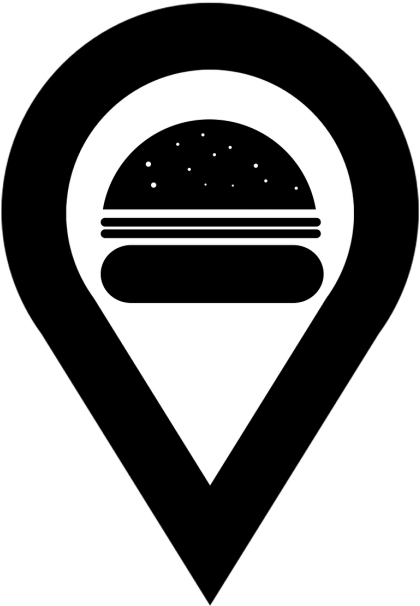 Location Logo With Food (500x698), Png Download