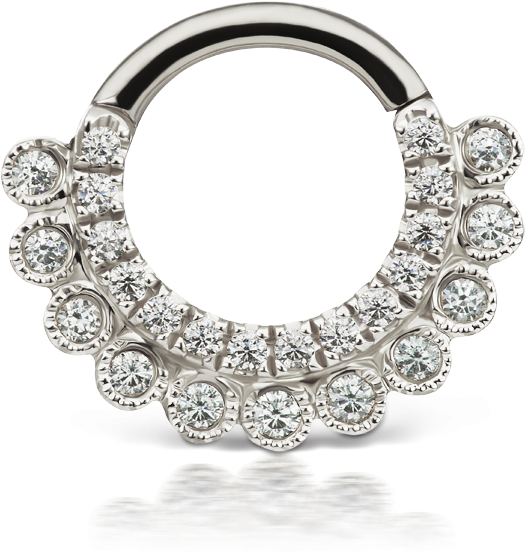 1/4" Cubic Zirconia Apsara Clicker - Daith Piercing (850x850), Png Download