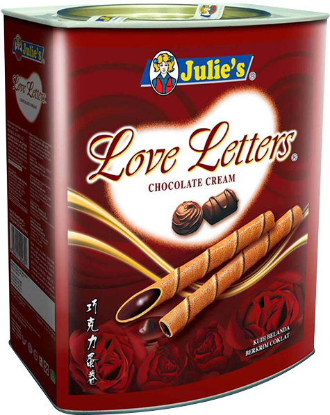 Julie S Love Letters With Chocolate Cream 700g - Julie Love Letter Biscuit (640x640), Png Download
